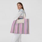 Shopping grande beige y rosa TOUS Stripes - Imagen 4
