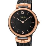Reloj analógico S-Mesh bicolor acero IP rosado/IP negro - Imagen 3
