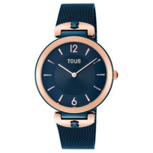 Reloj analógico S-Mesh bicolor acero/IP rosado y azul
