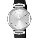 Reloj analógico S-Mesh de acero con correa de silicona negra - Imagen 3