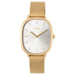 Reloj analógico Heritage de acero IP dorado