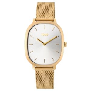 Reloj analógico Heritage de acero IP dorado