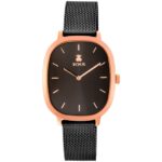 Reloj analógico Heritage de acero IP rosado/IP negro