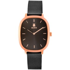 Reloj analógico Heritage de acero IP rosado/IP negro