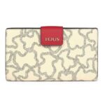 Mediana Billetera Flat Kaos Icon Multi Beige - Rojo