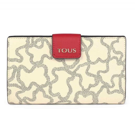 095960533_00 Mediana Billetera Flat Kaos Icon Multi Beige - Rojo - Imagen 1