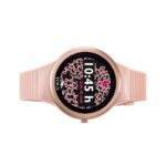 Reloj smartwatch Rond Connect de acero IP rosado con correa de silicona nude - Imagen 3
