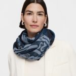 Foulard Kaos Mini Stamp de jacquard azul - Imagen 3