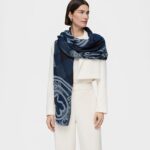 Foulard Kaos Mini Stamp de jacquard azul - Imagen 4