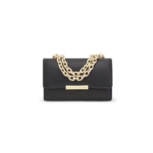 Bandolera pequeña negra Audree Leather