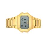Reloj digital con brazalete de acero IP dorado Emerald - Imagen 2