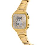Reloj digital con brazalete de acero IPG dorado y zirconitas D-BEAR - Imagen 2
