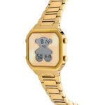 Reloj digital con brazalete de acero IPG dorado D-BEAR - Imagen 2
