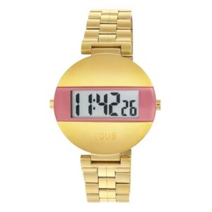 Reloj digital con brazalete de acero y color rosa MARS