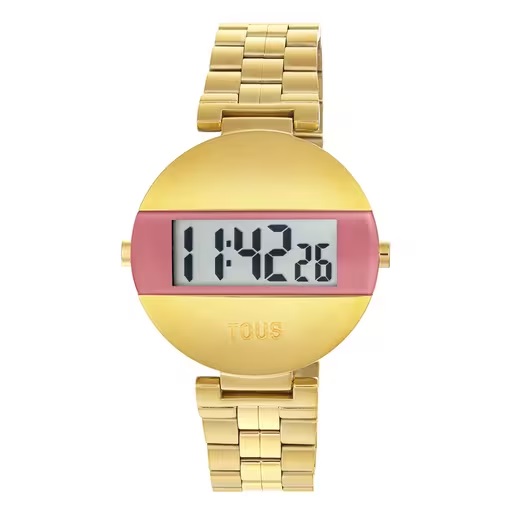 300358031_00 Reloj digital con brazalete de acero y color rosa MARS - Imagen 1