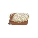 Bandolera pequeña camel y beige Chain Kaos Icon
