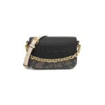 Bandolera pequeña negra y beige Chain Kaos Icon