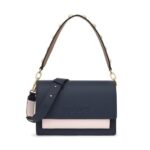Bandolera mediana azul y rosa Audree Saffiano