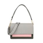 Bandolera mediana gris y rosa Audree Saffiano