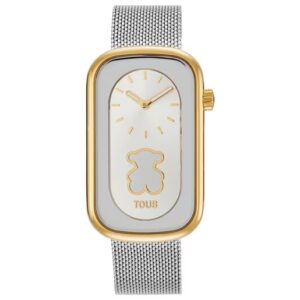Reloj analógico bicolor con silueta oso y brazalete de acero T-Band Club