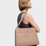 Shopper mediano topo Audree Saffiano - Imagen 4