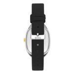 Reloj analógico de acero IPG dorado con correa de piel negra Heritage - Imagen 3