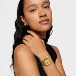 Reloj analógico con brazalete de acero y acero dorado D-Bear Party - Imagen 4