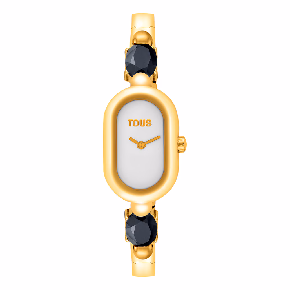3000138600-1 Reloj analógico con brazalete de acero IPG dorado y onix TOUS Color - Imagen 1