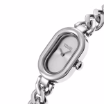 Reloj analógico joya con brazalete cadena de acero Oval Time - Imagen 2