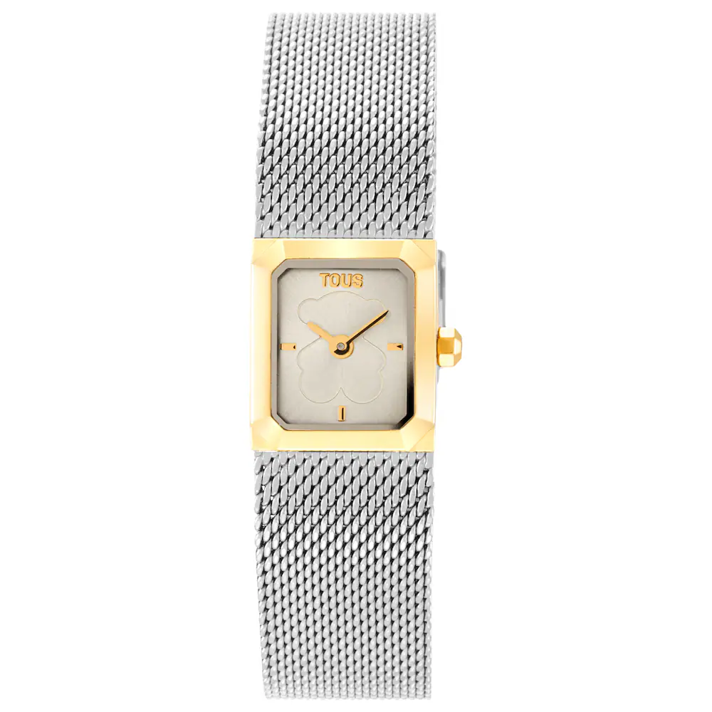 3000142100-1 Reloj analógico con brazalete de malla milanesa de acero y acero dorado Mini Mesh - Imagen 1