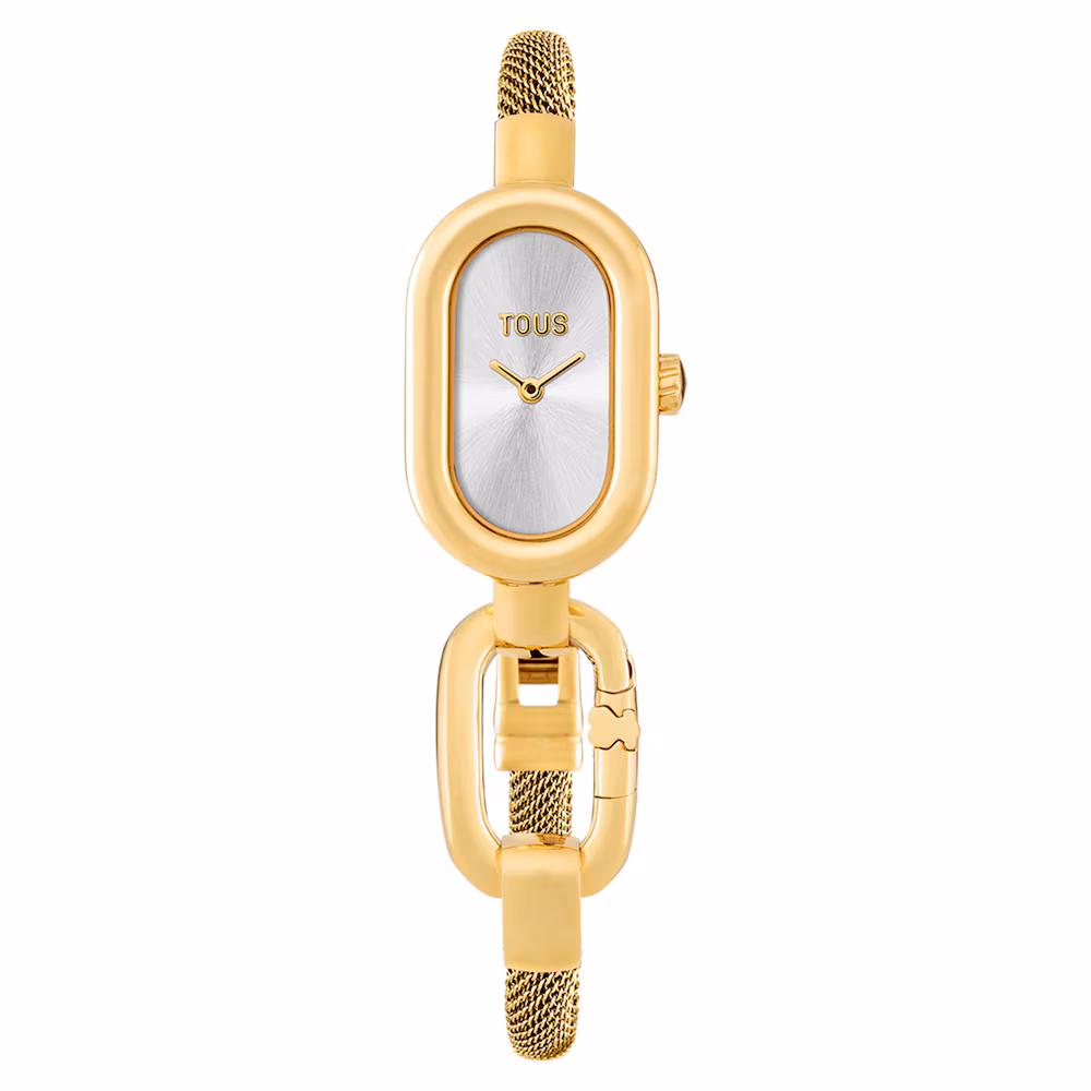 3000144300-1 Reloj analógico/digital con brazalete de acero dorado TOUS Hold Oval - Imagen 1