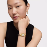 Reloj analógico joya con brazalete de acero y acero dorado Oval Icon - Imagen 3