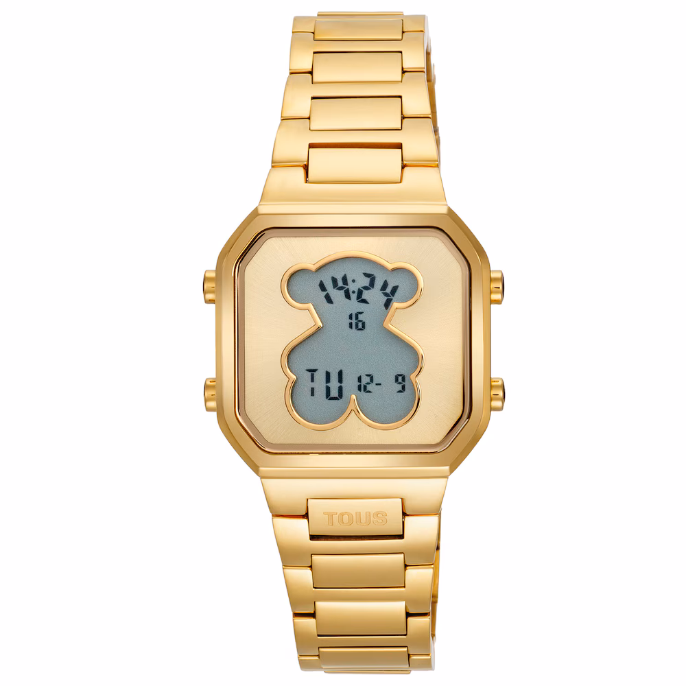 3000148200-1 Reloj digital con brazalete de acero dorado D-BEAR MINI - Imagen 1
