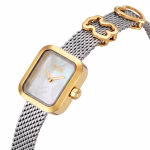 Reloj analógico con brazalete de acero con motivo, acero dorado y esfera de nácar ICON TIME CHARMS - Imagen 2