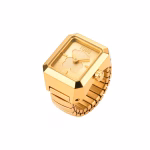 Anillo/Reloj analógico de acero dorado KARAT
